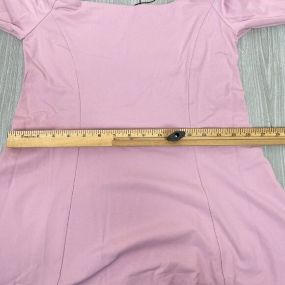 Susana Monaco Off Shoulder Long Sleeve Mini Dress Waterlilly Pink/ Purple M - Picture 9 of 9